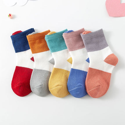 10 Pairs Spring And Summer Children Socks Combed Cotton Tube Socks M(Wide Stripes Ear)-garmade.com