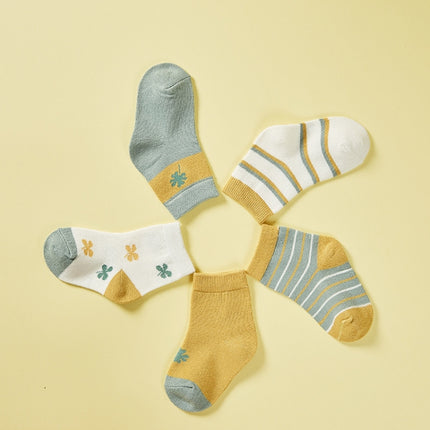 10 Pairs Spring And Summer Children Socks Combed Cotton Tube Socks XL(Lucky Clover)-garmade.com