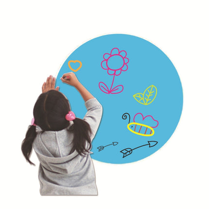 Erasable PVC Round Self-Adhesive Message Board Children Drawing Teaching Blackboard Sticker Color Random Delivery, Size: 10 Colors/Set 28CM-garmade.com