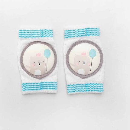 3 Pairs Baby Knee Pads Summer Mesh Thin Cotton Baby Crawling Anti-Fall Elbow Knee Pads Suitable Age: 0-4 Years Old(Blue Balloon Bear)-garmade.com