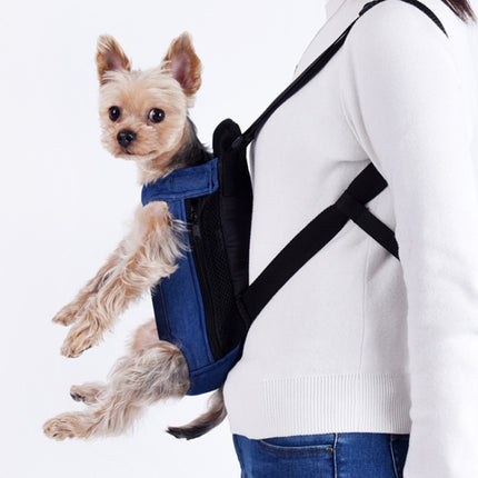 Dog Going Out Foldable On Chest Backpack Pet Carrier Bag, Colour: Blue Denim (Four Seasons)(XL)-garmade.com