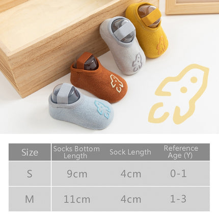 4 Pairs Baby Socks Cartoon Print Glue Strap Baby Anti-Slip Floor Socks Size: S 0-1 Years Old(Gray)-garmade.com