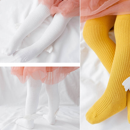 Spring And Autumn Children Tights Baby Knitting Pantyhose Size: S 0-1 Years Old(Yellow)-garmade.com