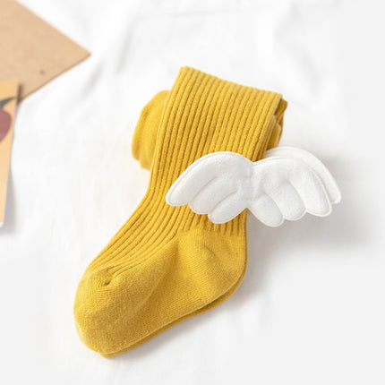Spring And Autumn Children Tights Baby Knitting Pantyhose Size: L 2-4 Years Old(Yellow)-garmade.com