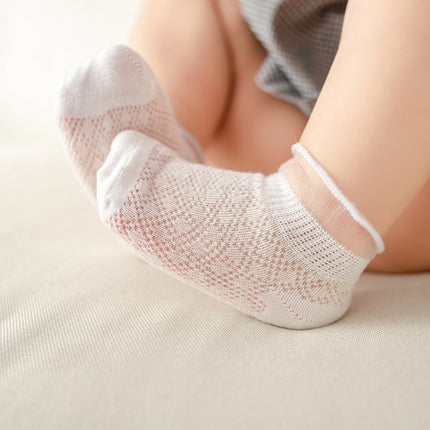 5 Pairs / Set Baby Socks Mesh Thin Cotton Breathable Children Boat Socks, Toyan Socks: M 1-3 Years Old(Boy Heel Reinforcement)-garmade.com