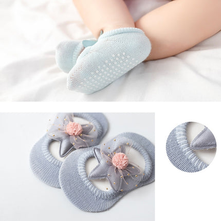 2 Pairs Baby Floor Socks Hollow Flower Spot Glue Non-Slip Children Socks, Toyan Socks: S 0-1 Years Old(Purple)-garmade.com