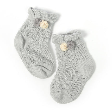 3 Pairs Baby Socks Mesh Thin Baby Cotton Socks, Toyan Socks: XS 0-1 Years Old(Gray)-garmade.com