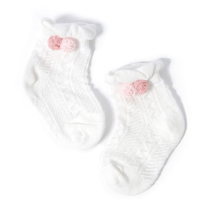 3 Pairs Baby Socks Mesh Thin Baby Cotton Socks, Toyan Socks: S 1-2 Years Old(White)-garmade.com