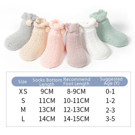 3 Pairs Baby Socks Mesh Thin Baby Cotton Socks, Toyan Socks: S 1-2 Years Old(White)-garmade.com