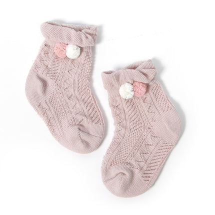 3 Pairs Baby Socks Mesh Thin Baby Cotton Socks, Toyan Socks: M 2-3 Years Old(Light Purple)-garmade.com
