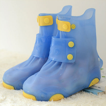 Children Rain Boot Cover Waterproof Non-Slip Rain Boot Cover Thickened Silicone Rain Boots, Size: 26-27(Sky Blue)-garmade.com