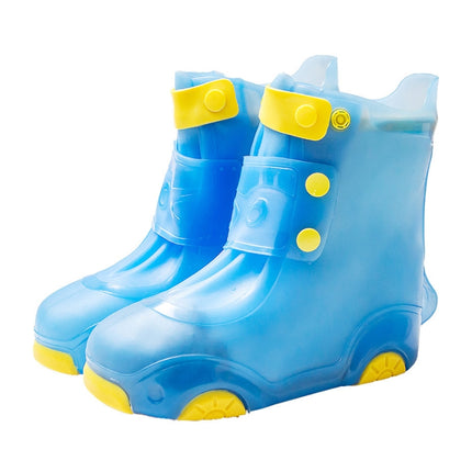 Children Rain Boot Cover Waterproof Non-Slip Rain Boot Cover Thickened Silicone Rain Boots, Size: 26-27(Mint Green)-garmade.com