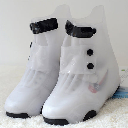 Children Rain Boot Cover Waterproof Non-Slip Rain Boot Cover Thickened Silicone Rain Boots, Size: 26-27(White)-garmade.com