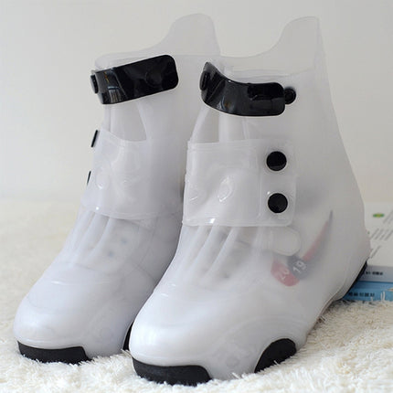 Children Rain Boot Cover Waterproof Non-Slip Rain Boot Cover Thickened Silicone Rain Boots, Size: 28-29(White)-garmade.com