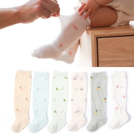 6 Pairs Baby Stockings Anti-Mosquito Thin Cotton Baby Socks, Toyan Socks: S 0-1 Years Old(Gray Pineapple)-garmade.com