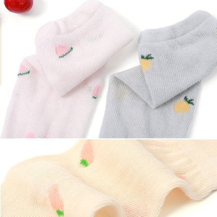 6 Pairs Baby Stockings Anti-Mosquito Thin Cotton Baby Socks, Toyan Socks: S 0-1 Years Old(Pink Watermelon)-garmade.com
