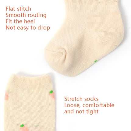 6 Pairs Baby Stockings Anti-Mosquito Thin Cotton Baby Socks, Toyan Socks: S 0-1 Years Old(White Ice Cream)-garmade.com