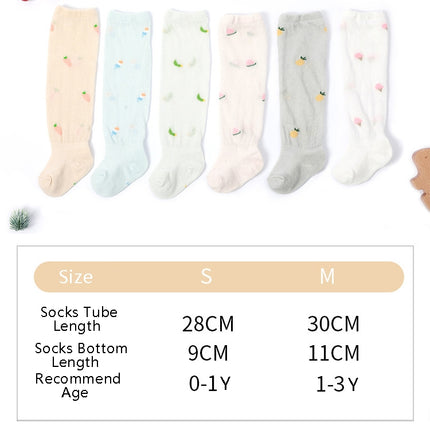6 Pairs Baby Stockings Anti-Mosquito Thin Cotton Baby Socks, Toyan Socks: S 0-1 Years Old(Champagne Carrot)-garmade.com