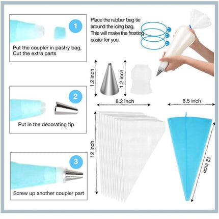 220 in 1 Cake Turntable Decorating Nozzle Set Baking Tool Fondant Mold Set-garmade.com