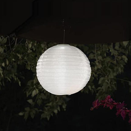 26 LM Outdoor Solar White Lantern Hanging Lamp Wedding Festival Celebration Lantern Courtyard Decorative Light(White Light)-garmade.com