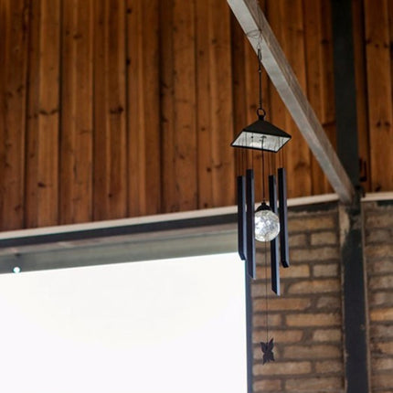 Outdoor Solar LED Wind Ring Lamp Waterproof Stainless Steel Garden Hanging Lamp Decoration Light-garmade.com