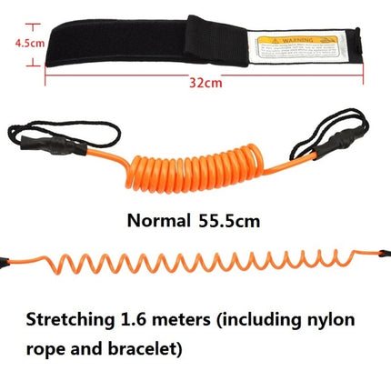 Surf Bodyboard Safety Hand Rope TPU Surfboard Paddle Towing Rope, The Length After Stretching: 1.6m(Orange)-garmade.com