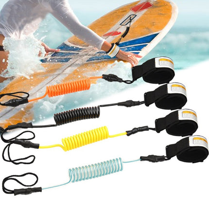 Surf Bodyboard Safety Hand Rope TPU Surfboard Paddle Towing Rope, The Length After Stretching: 1.6m(Lake Blue)-garmade.com