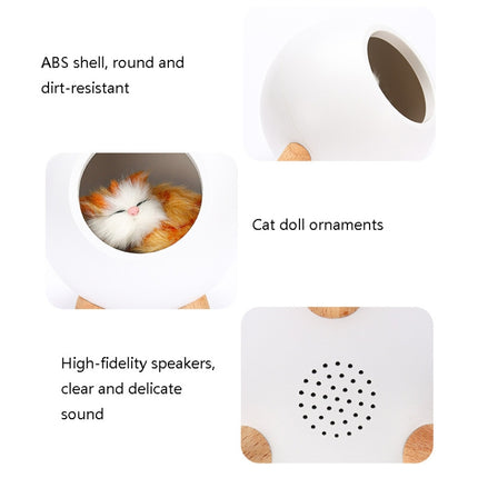 Pet Housing Bluetooth Nightlight Rechargeable Little Cat Desktop Night Light(White)-garmade.com