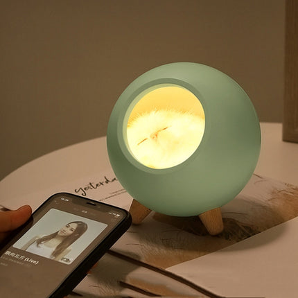 Pet Housing Bluetooth Nightlight Rechargeable Little Cat Desktop Night Light(Green)-garmade.com