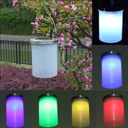 Outdoor Waterproof Solar Light Bucket Shape LED Courtyard Garden Hanging Lamp Night Light(Colorful Light)-garmade.com