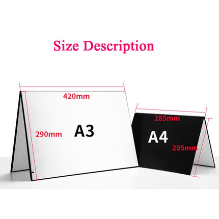 2 PCS 3-in-1 Reflective Board White + Black + Silver A4 Cardboard Folding Light Diffuser Board-garmade.com