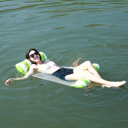 PVC Inflatable Hammock Adult Swimming Floating Row, Size: 120 x 70cm(Green Striped)-garmade.com