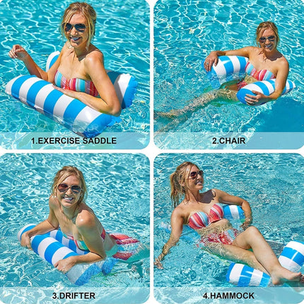 PVC Inflatable Hammock Adult Swimming Floating Row, Size: 120 x 70cm(Orange Striped)-garmade.com