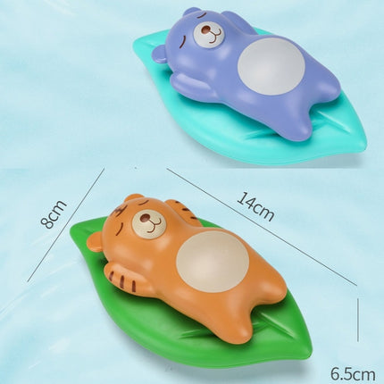 3 PCS Bathroom Playing Toys Baby Bathing Water Dolls On The Chain Swimming Bears And Lizards For Children(Orange Bear)-garmade.com