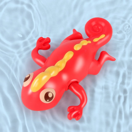 3 PCS Bathroom Playing Toys Baby Bathing Water Dolls On The Chain Swimming Bears And Lizards For Children(Red Lizard)-garmade.com