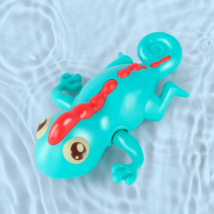 3 PCS Bathroom Playing Toys Baby Bathing Water Dolls On The Chain Swimming Bears And Lizards For Children(Green Lizard)-garmade.com