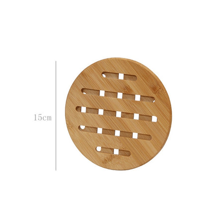 3 PCS Home Dining Table Pot Cushion Cup Pad Thick Bamboo Insulation Pad Small Round 14.8cm-garmade.com