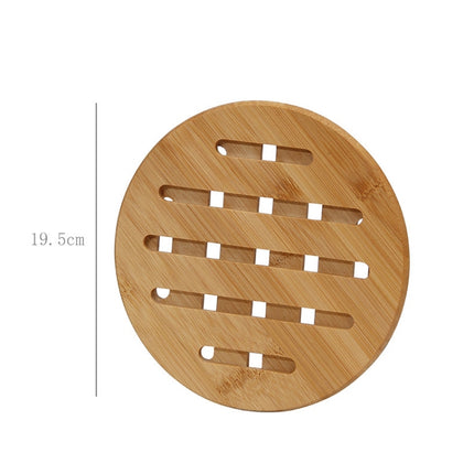 3 PCS Home Dining Table Pot Cushion Cup Pad Thick Bamboo Insulation Pad Large Round 19.5cm-garmade.com