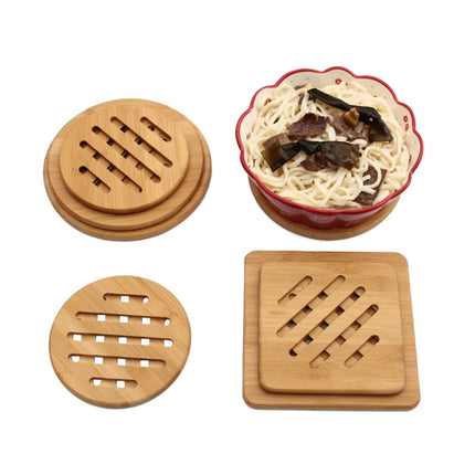 3 PCS Home Dining Table Pot Cushion Cup Pad Thick Bamboo Insulation Pad Large Square 19.5cm-garmade.com