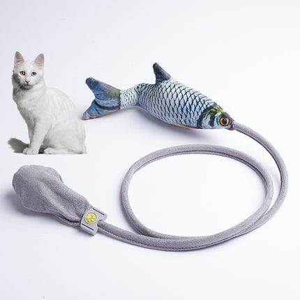 Creative Funny Cat Toy Simulation Fish Cat Toy Interactive Plush Airbag Toy(Squid)-garmade.com