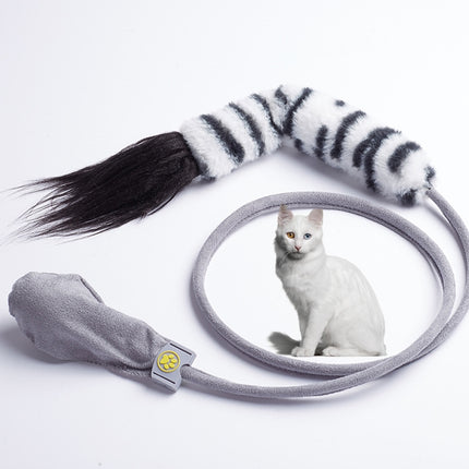 Creative Funny Cat Toy Simulation Fish Cat Toy Interactive Plush Airbag Toy(Horsetail)-garmade.com