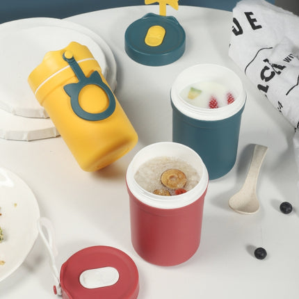 Portable Handle Breakfast Cup Porridge Cup Suitable For Microwave Oven, Style: Cat Buckle (Yellow)-garmade.com