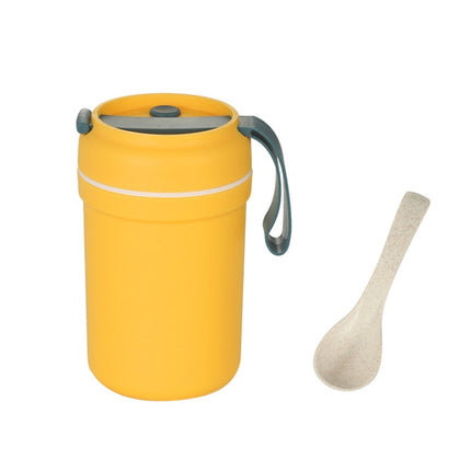 Portable Handle Breakfast Cup Porridge Cup Suitable For Microwave Oven, Style: Long Band (Yellow)-garmade.com