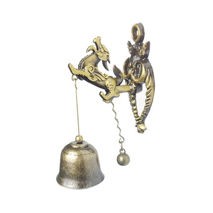 Retro Vintage Style Animal Doorbell Metal Iron Bell Wind Chimes Hanging Ornament(Kirin)-garmade.com