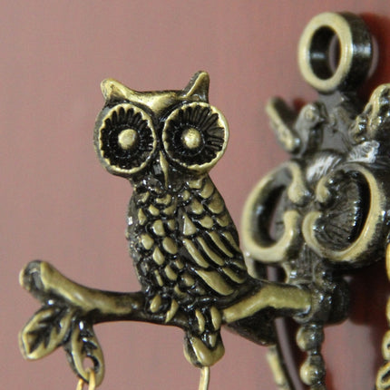 Retro Vintage Style Animal Doorbell Metal Iron Bell Wind Chimes Hanging Ornament(Owl)-garmade.com
