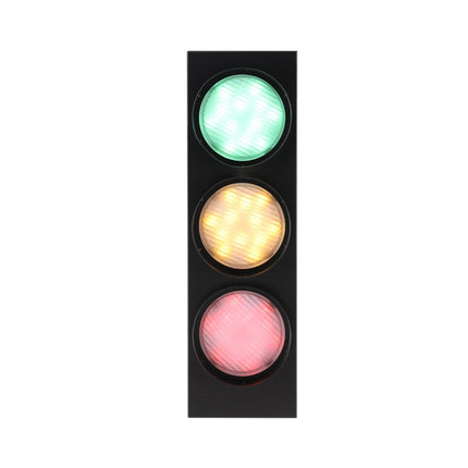 5W x 3 Retro Bar Restaurant Traffic Light Wrought Iron Engineering Glass LED Indoor Signal Wall Light(Red Yellow Green)-garmade.com