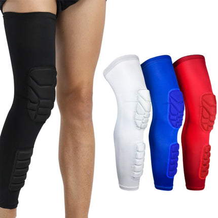 A Pair Extended Sports Knee Pads Thigh and Calf Cover Outdoor Climbing Football Basketball Riding Protective Gear, Specification: L (Black)-garmade.com