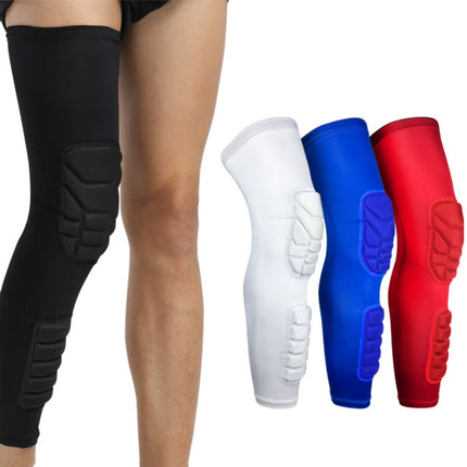 A Pair Extended Sports Knee Pads Thigh and Calf Cover Outdoor Climbing Football Basketball Riding Protective Gear, Specification: XL (Black)-garmade.com