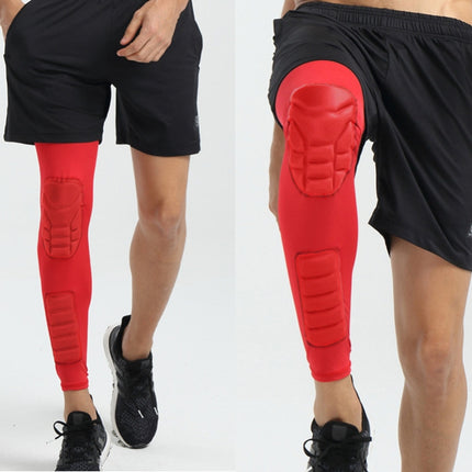 A Pair Extended Sports Knee Pads Thigh and Calf Cover Outdoor Climbing Football Basketball Riding Protective Gear, Specification: XL (Black)-garmade.com