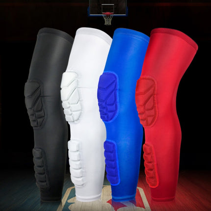 A Pair Extended Sports Knee Pads Thigh and Calf Cover Outdoor Climbing Football Basketball Riding Protective Gear, Specification: L (White)-garmade.com